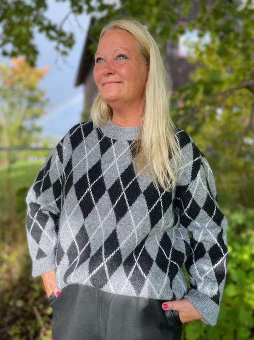Hovedbilde KAsimone Knit Pullover - Sort/grå mønstrete