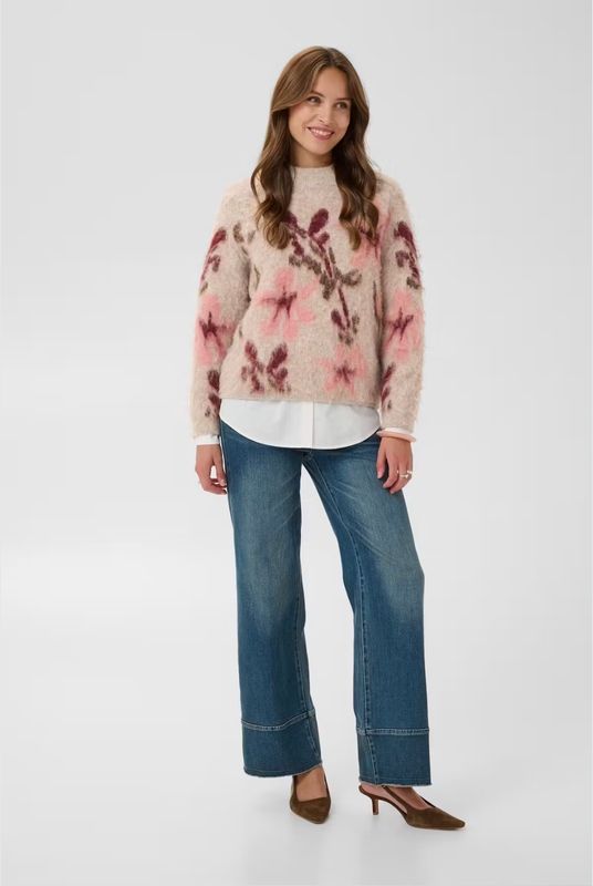 UliceSZ pullover - blomstrete/beige