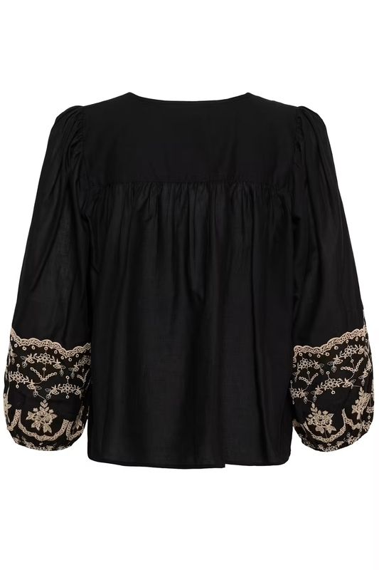 KA Kis bluse, Black deep/beige
