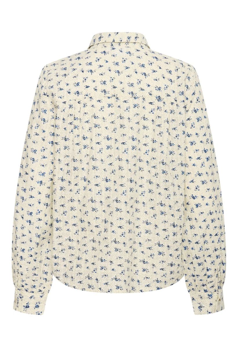 Omelia SZ skjorte, beige og marine mønstret