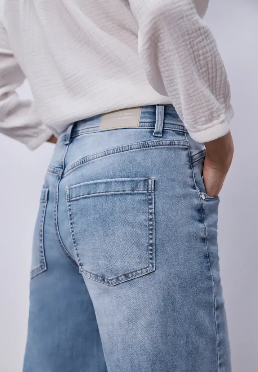 Emee HW, Wide leg Jeans, lys vask