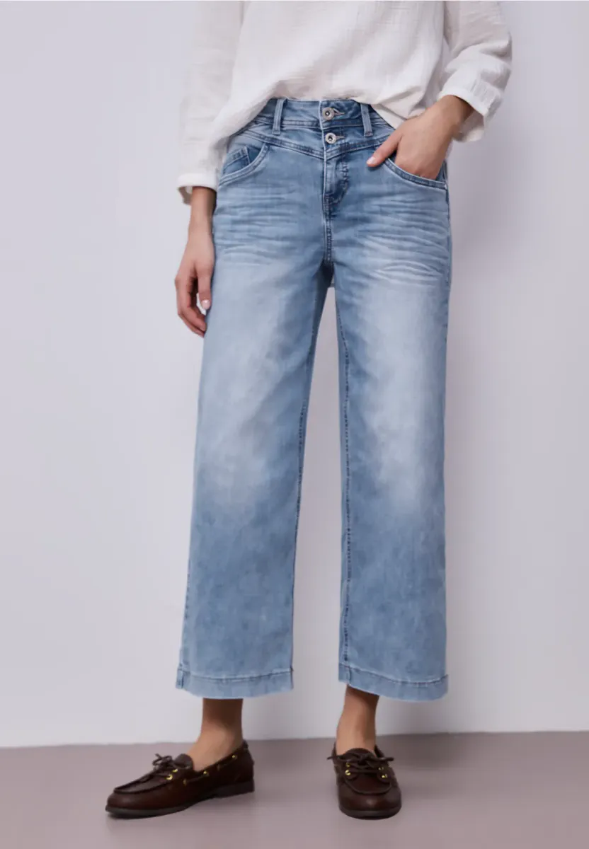 Emee HW, Wide leg Jeans, lys vask