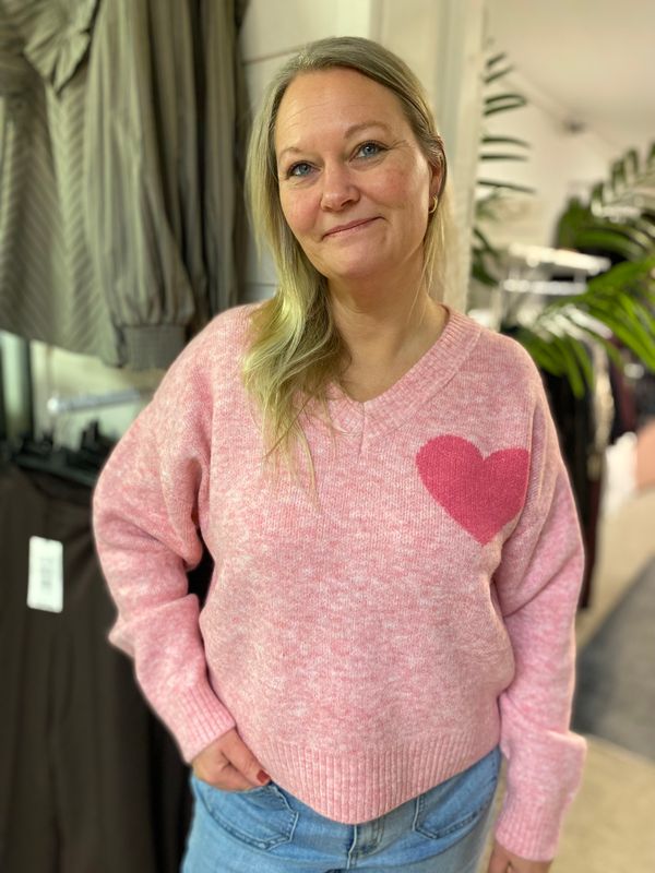 Genser m/hjerter, rosa SZ